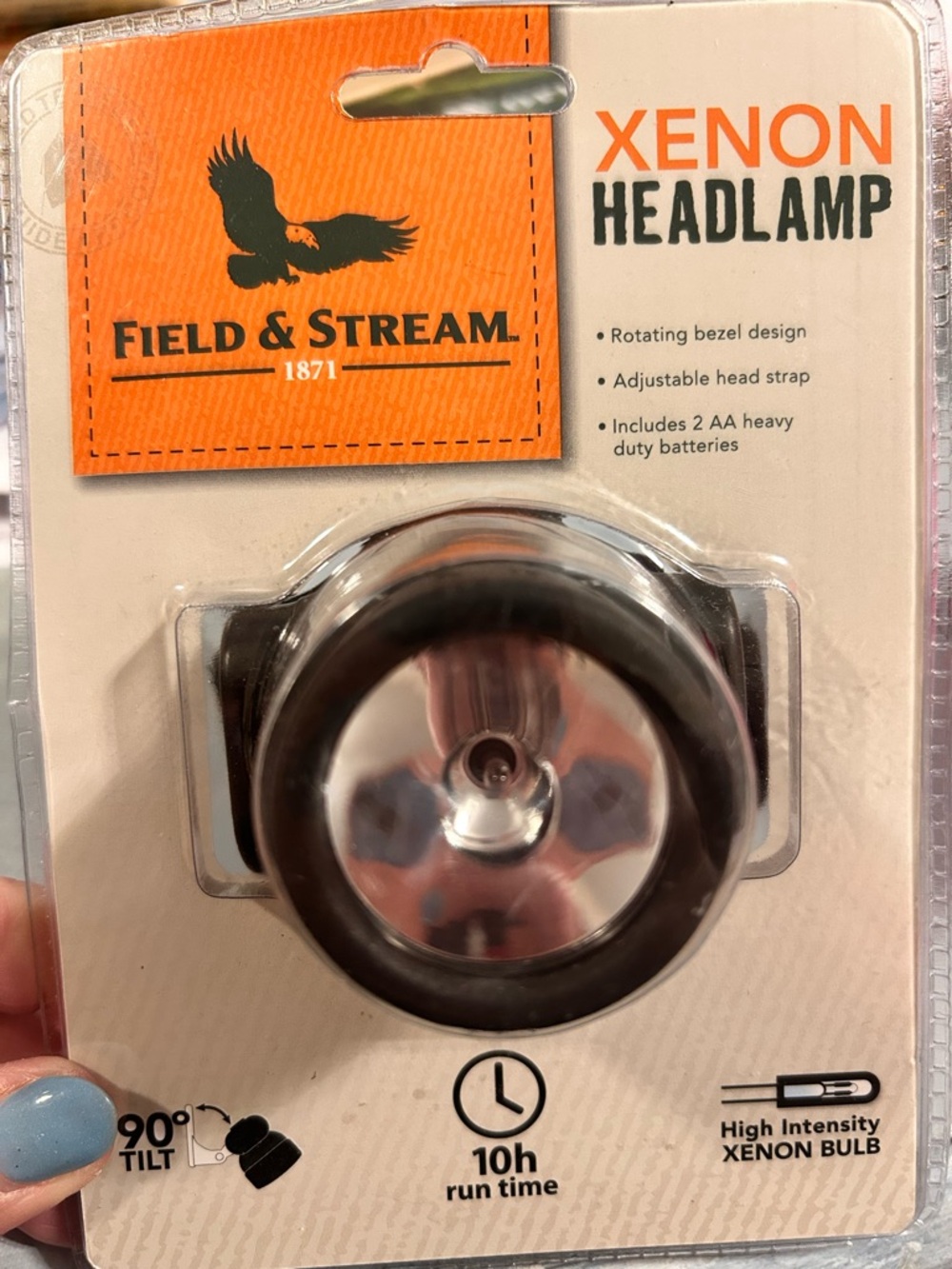Field & Stream Xenon Headlamp - Black and Orange Packaging